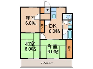 エバ－ライフ箱崎第３（２０２）の物件間取画像